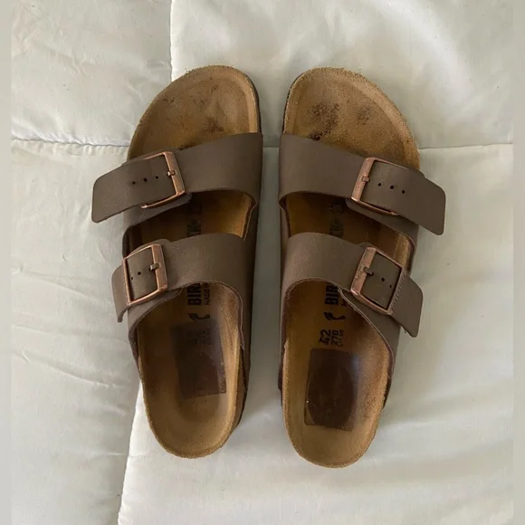 Birkenstock Dark Brown Double Strap Sandals - Picture 1 of 3